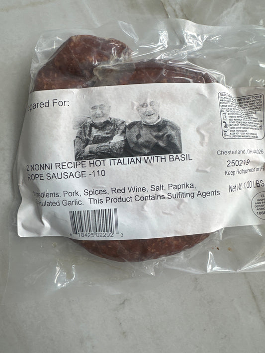 Hot Italian Sausage with BASIL