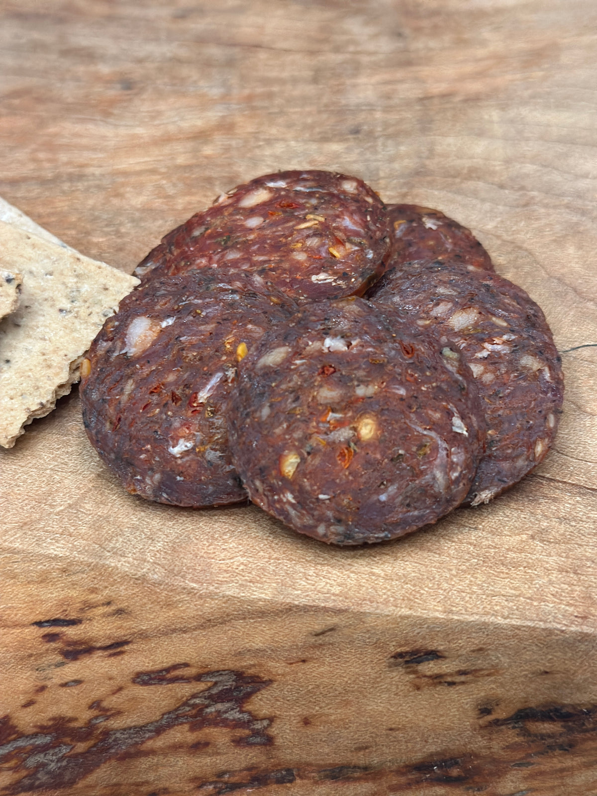 Uncured Hot Italian Dried Sausage with Basil